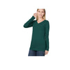 Cotton V-Neck Long Sleeve T-Shirt