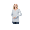 Cotton V-Neck Long Sleeve T-Shirt