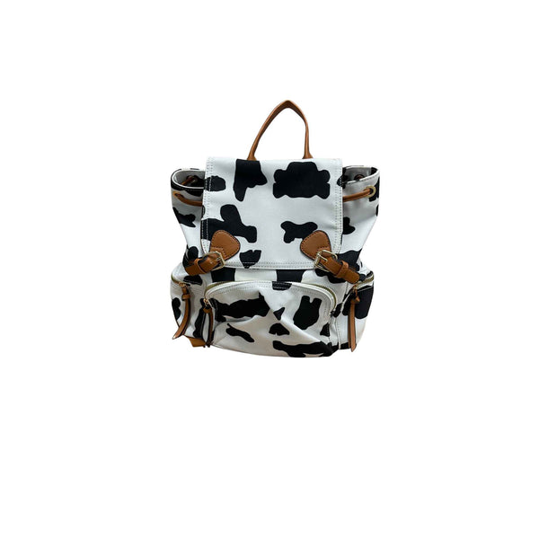 Cow Print Backpack And Wallet