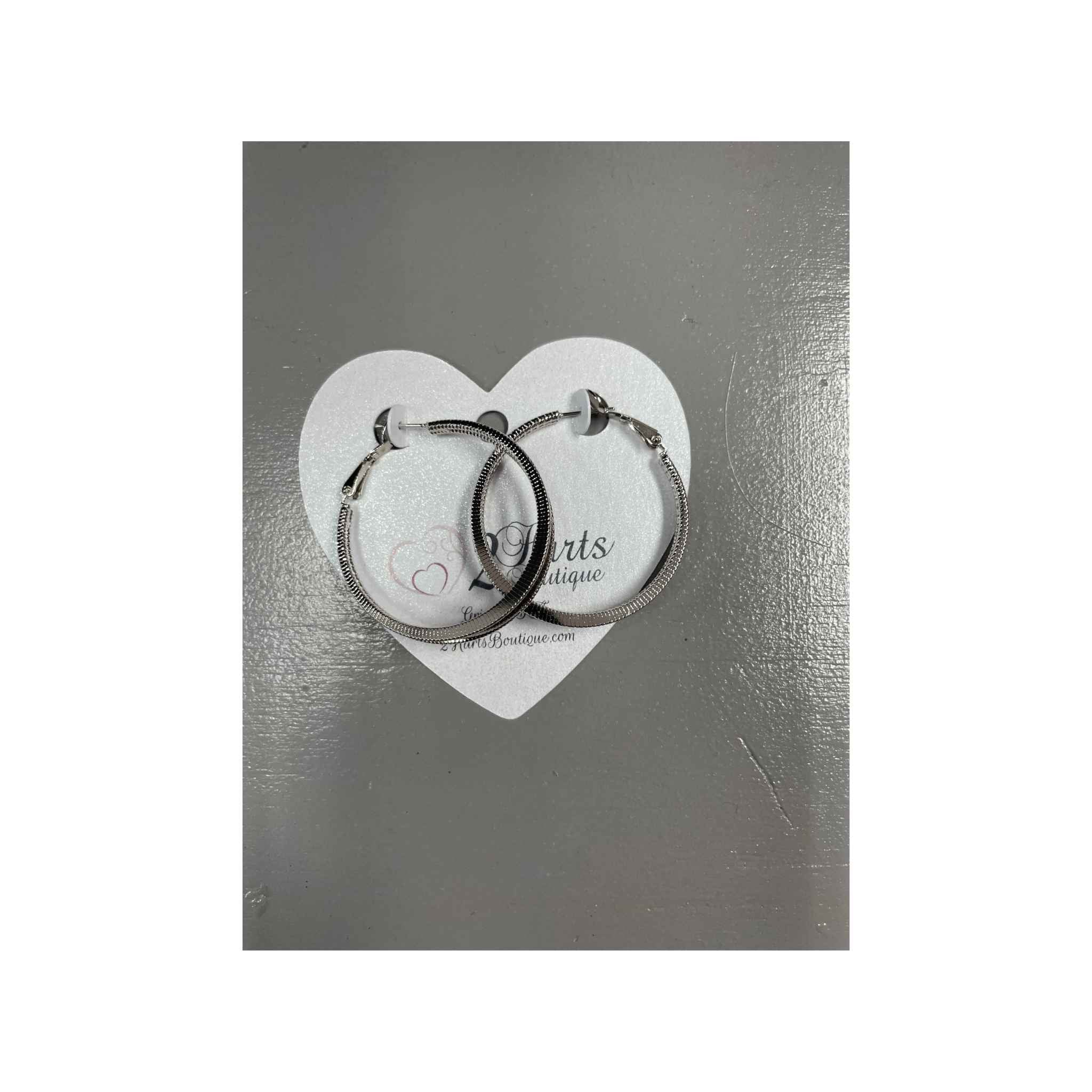 Double Silver Hoop Earrings