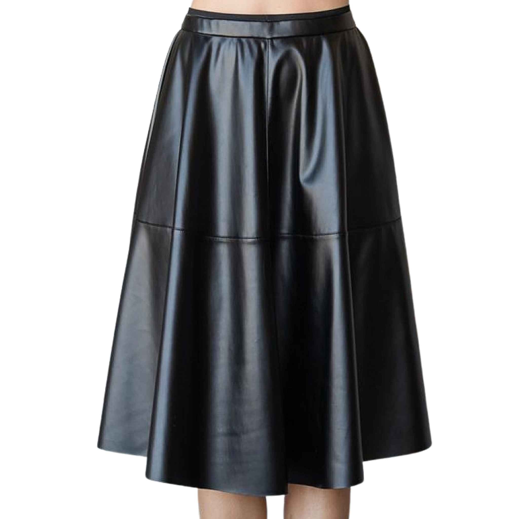 Faux Leather Midi Skirt