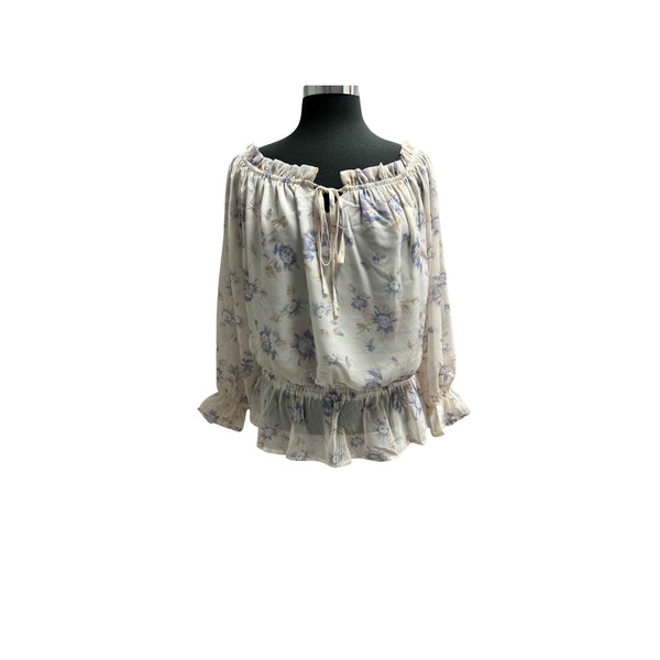 Floral Chiffon 3/4 Sleeve Top