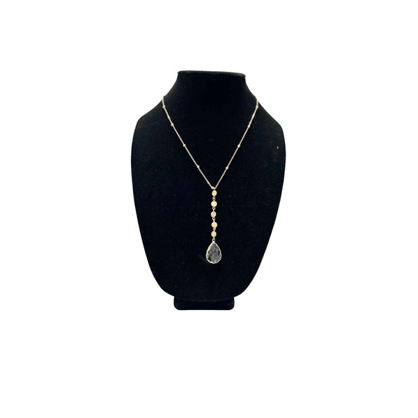 Gold Encased Crystal Necklace