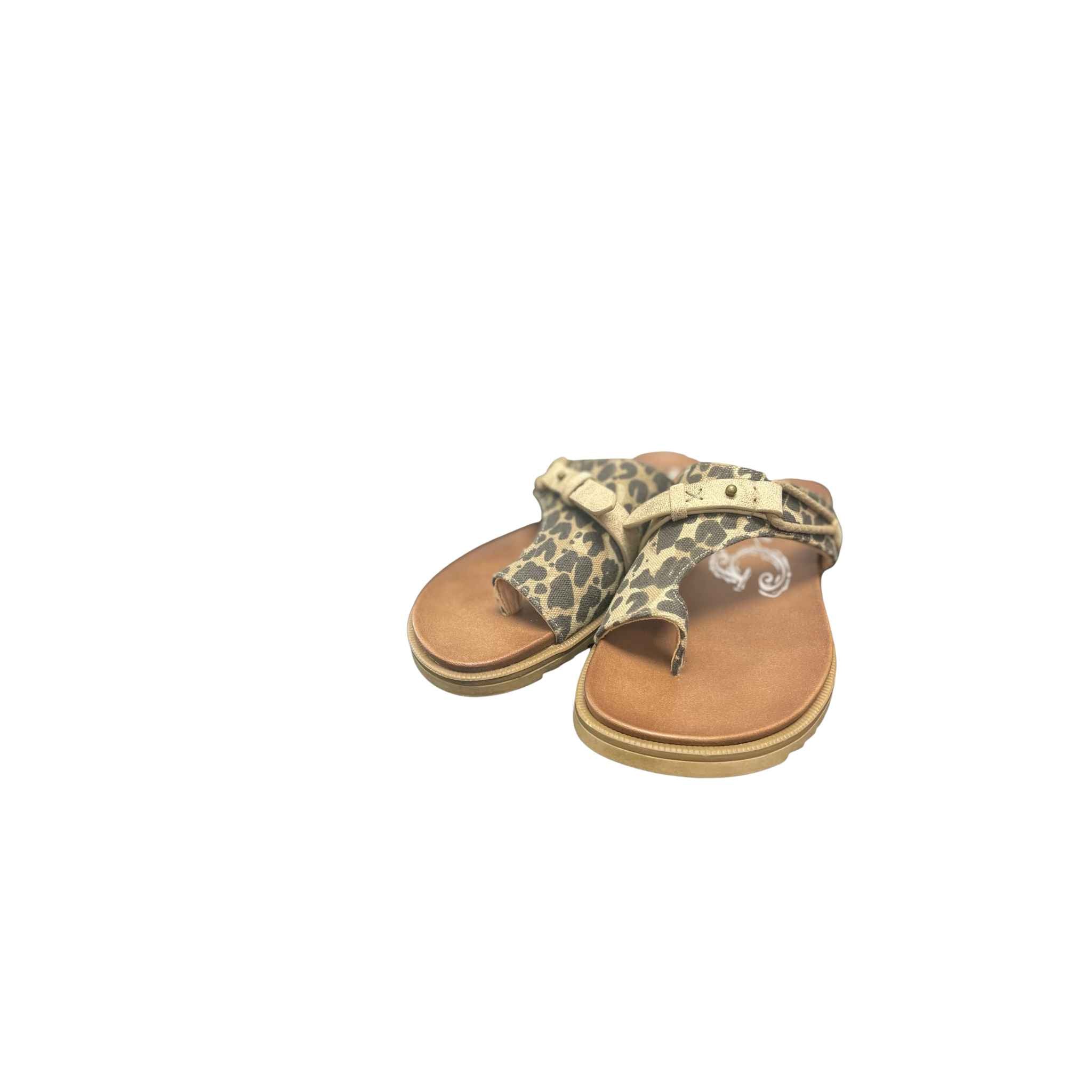 Jagged-Tan Leopard Sandal