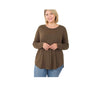 Long Sleeve Round Hem Neck Top