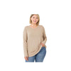 Long Sleeve Round Hem Neck Top