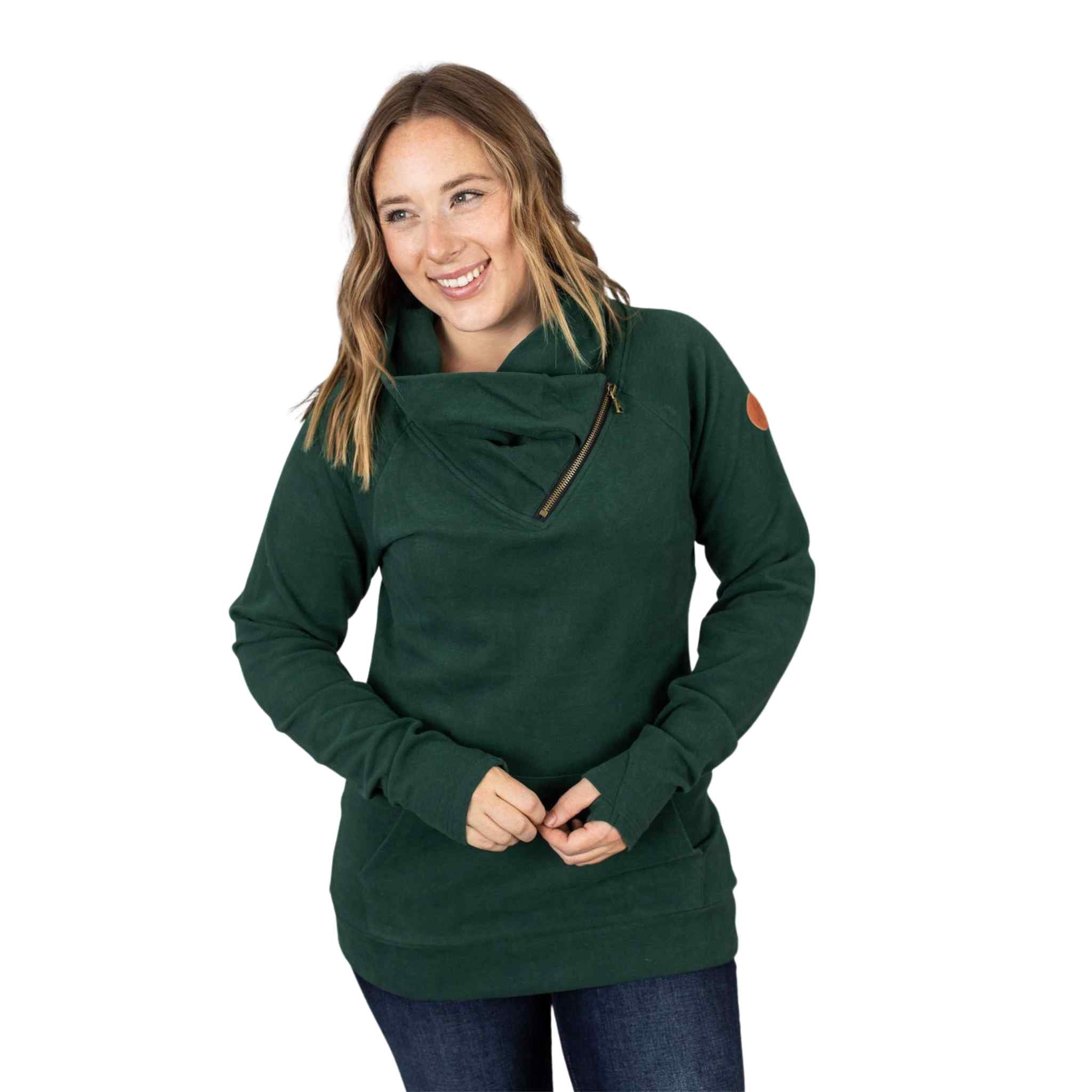 MM ZipCowl Sweatshirt - Evergreen