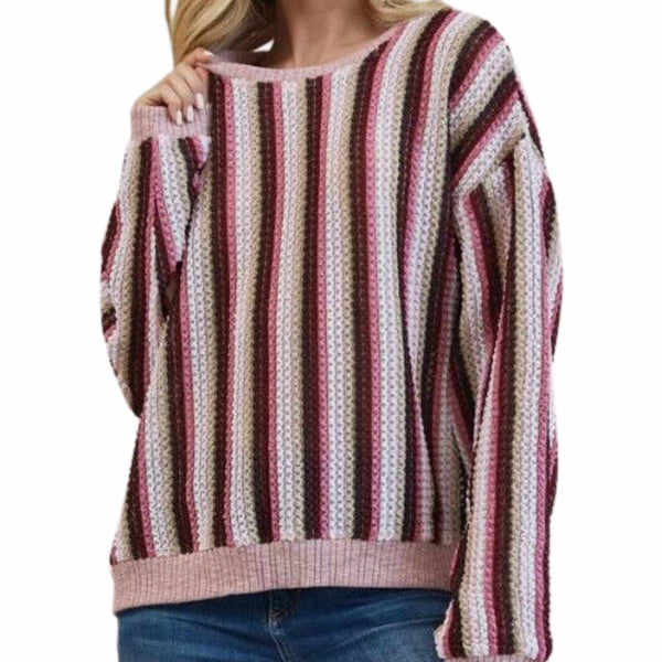 Mauve Striped Sweater