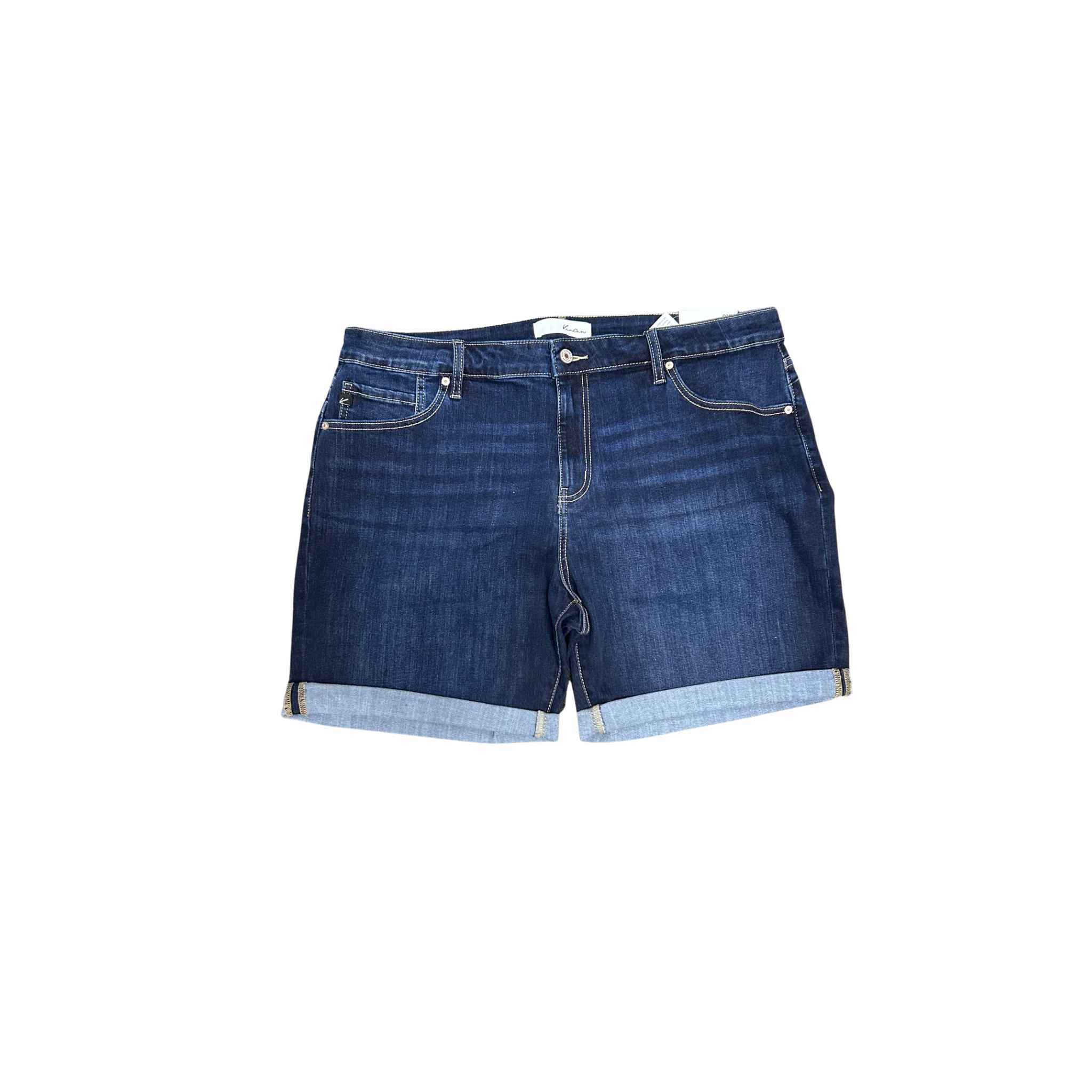 Mid Rise Fold Hem Shorts
