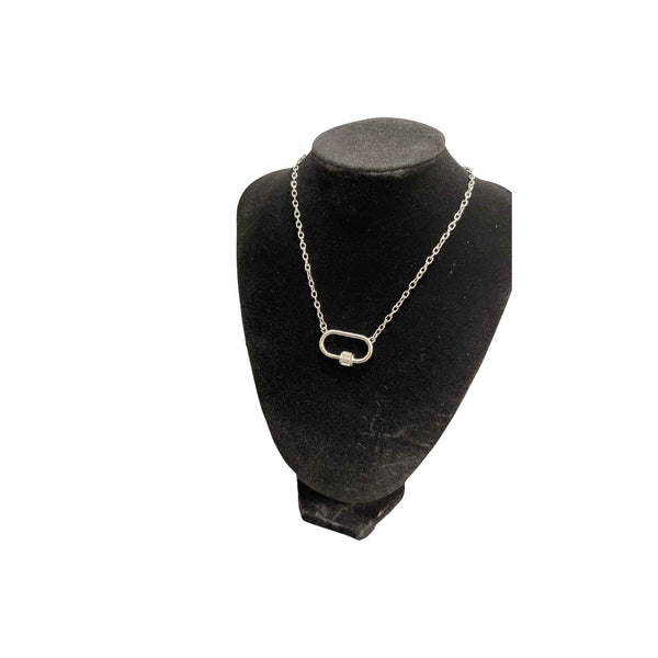Silver Necklace With Loop And Bead