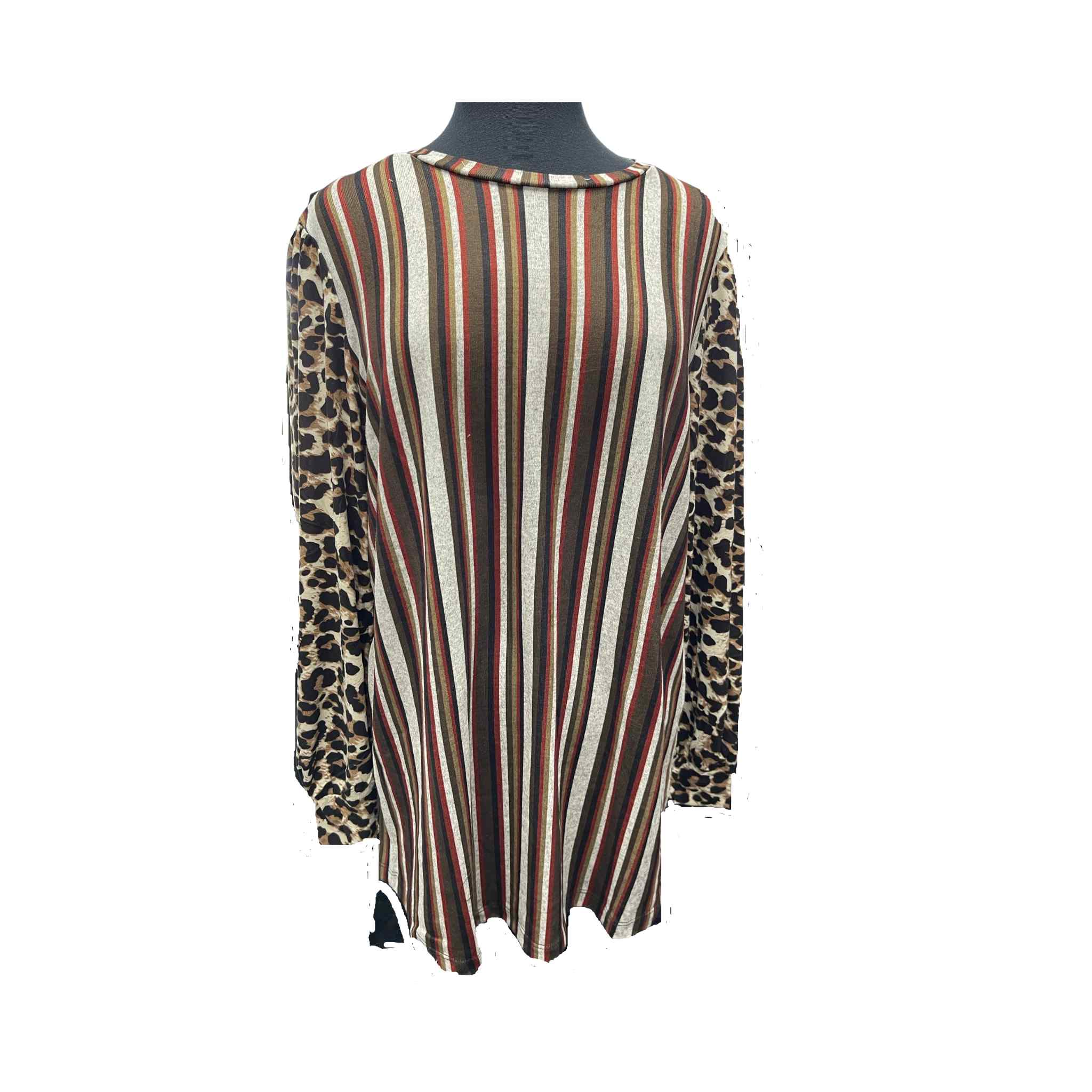 Striped Top With Puffy Sleeves