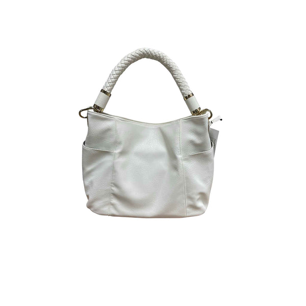 White Purse With Chunky Handle